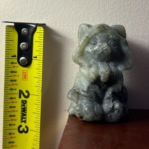 Labradorite Cat in Hoodie Carving